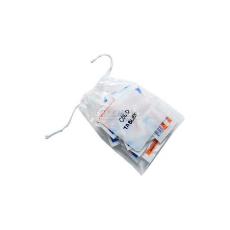 Lk Packaging Pull Tite Drawstring Bags W/ White Block, 10"W x 14-1/2"L, 1.5 Mil, Clear, 1000/Pack DS151014W